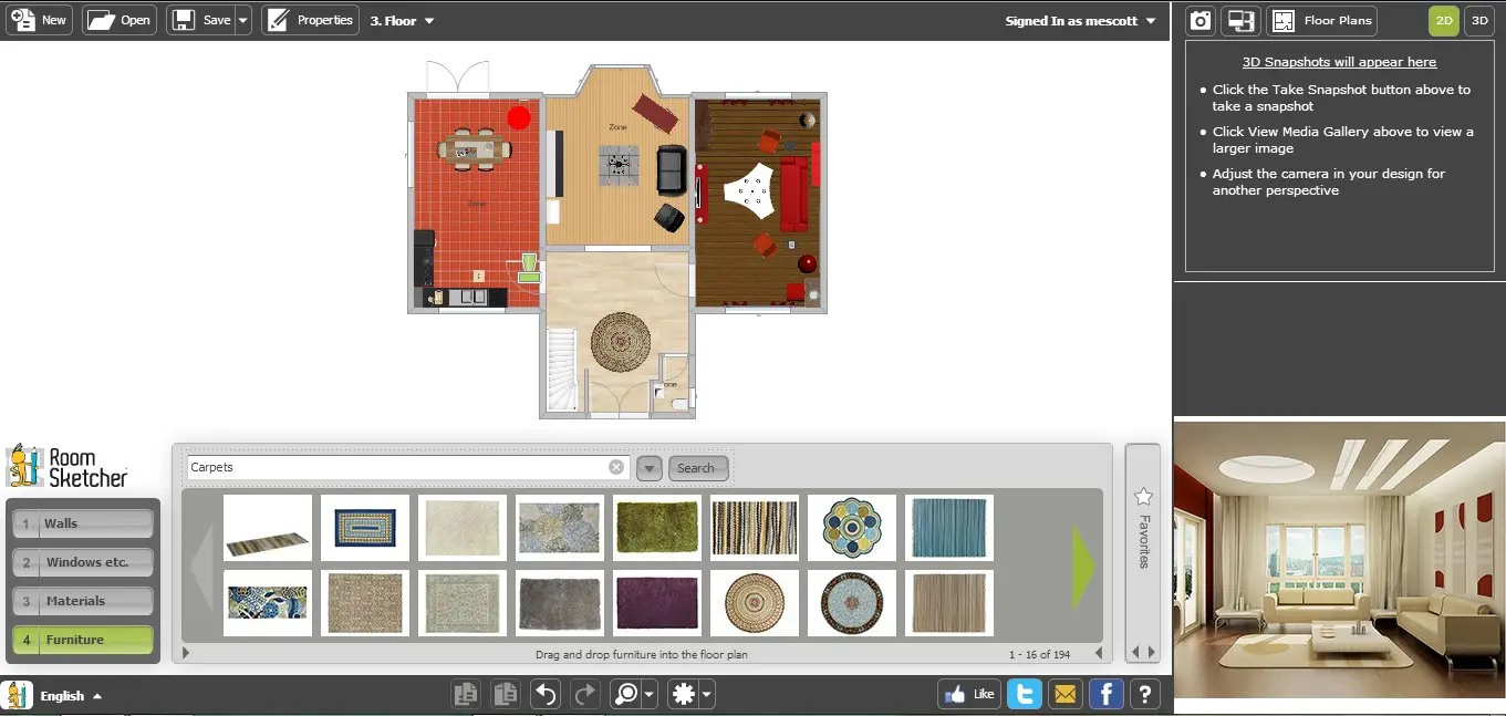 mac free app for planning furniture in room