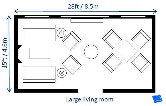 living room minimum dimensions